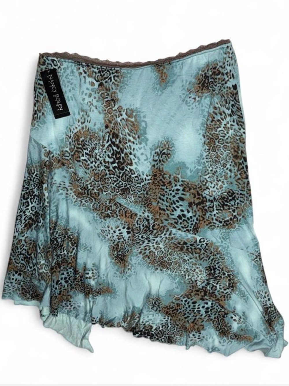 NWT Y2K City Girl by Nancy Bolen blue and brown leopard print fairy skiry